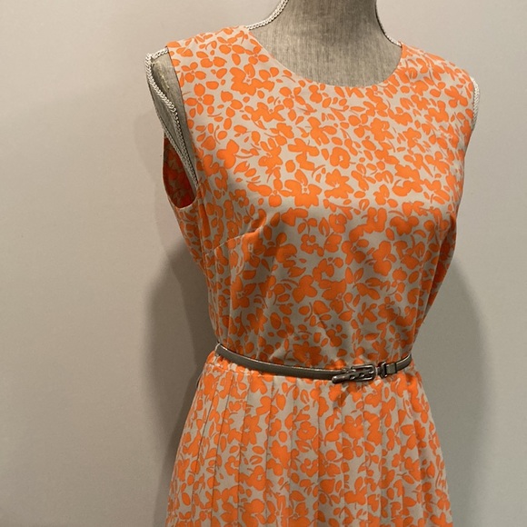 Calvin Klein Orange Fit and Flare Dress 8 medium - Picture 6 of 13